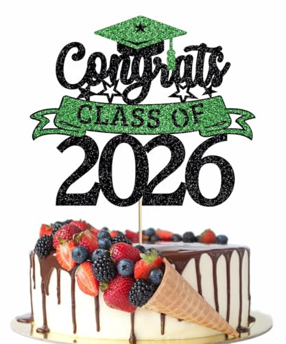 Crseniny Glitter Class of 2026 Cake Topper