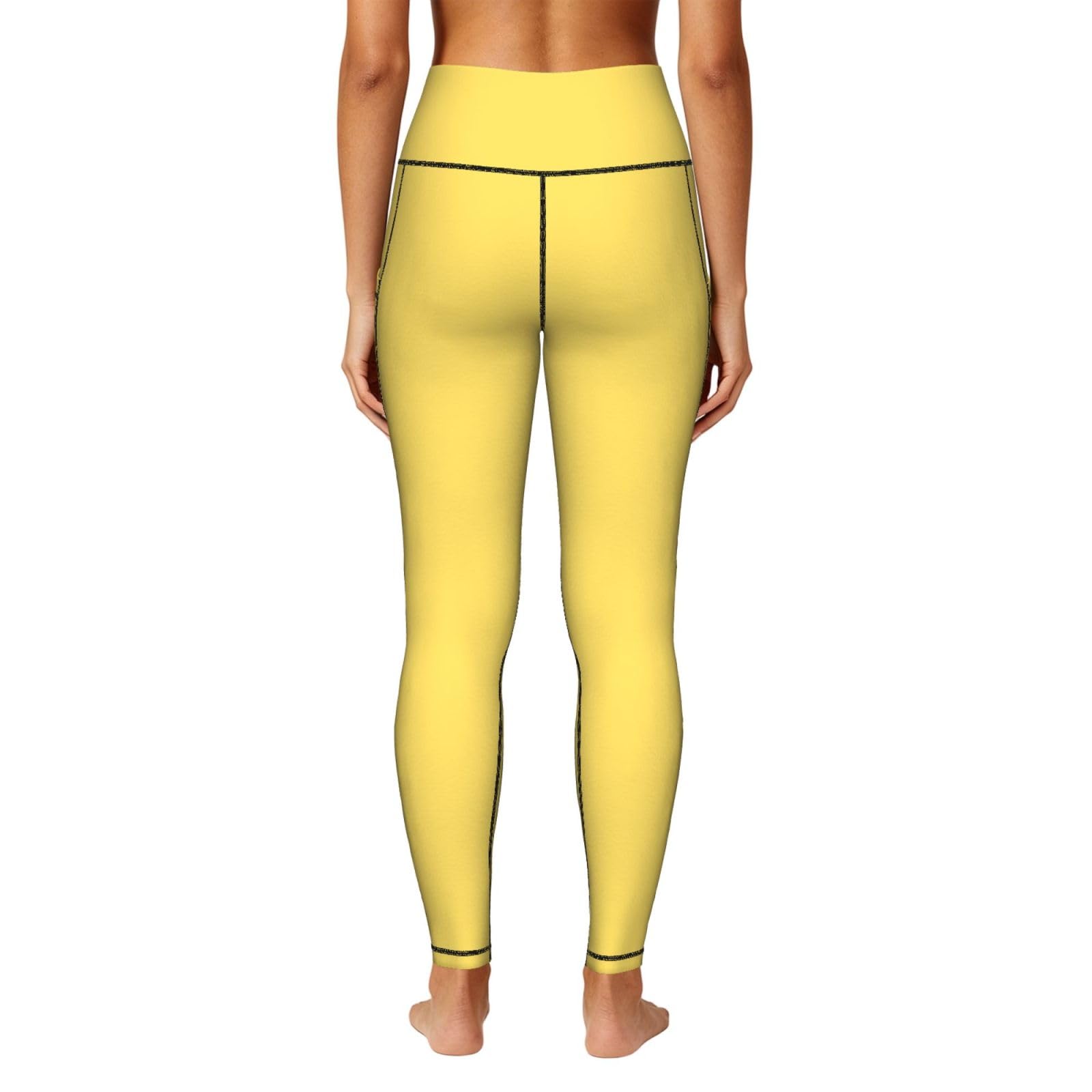 Legginsy treningowe z nadrukiem z wysokim stanem, damskie kieszenie boczne