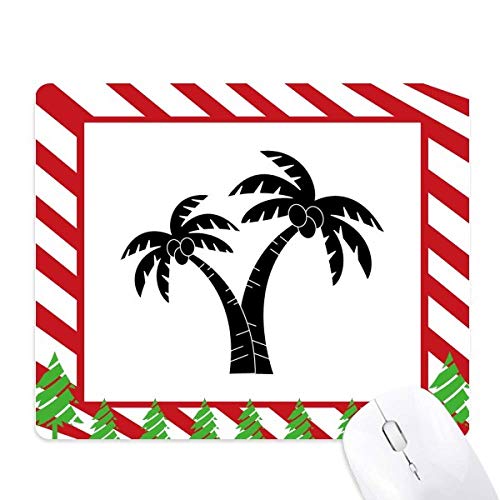 Tapis de souris cocotier et plage silhouette avec motif canne de Noël pour bureau