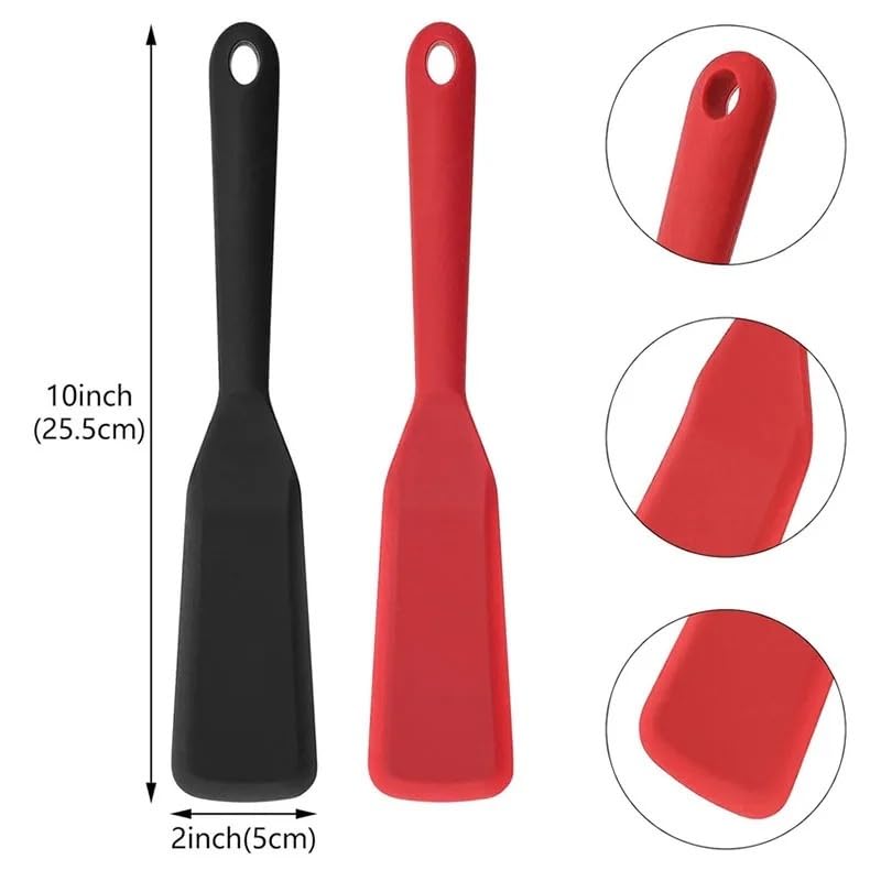 1/2 Stück dünner Spatel Turner Egg Crepe Pancake Cooking for Omelett Burger Pizza(Red-2pcs)