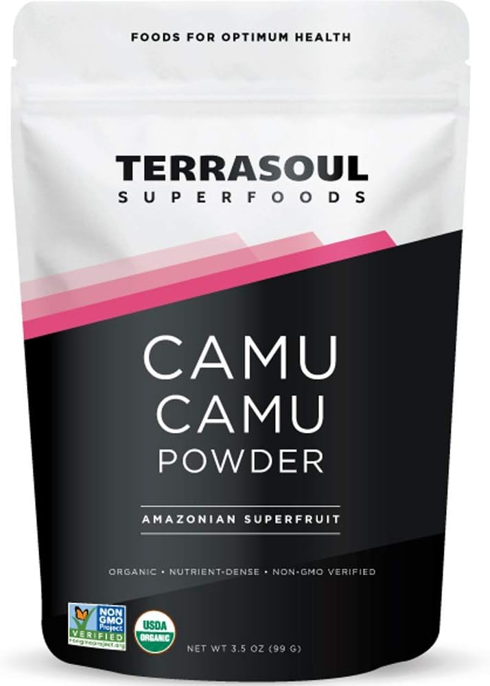 Terrasoul Superfoods Organic Camu Camu Powder, 3.5 Oz, Amazonian Superfruit for Immune Support, Smoothie Boost, and Vitamin C Antioxidant-Rich Recipes