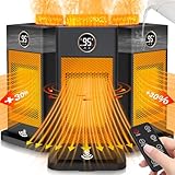 Space Heater, Space Heaters for Indoor Use with Humidifier/Sensor/ECO/3D Flame Effect/Thermostat/Timer/Oscillating, PTC Fast Electric Heaters, Quiet Portable Room Heaters for Bedroom/Office/Home