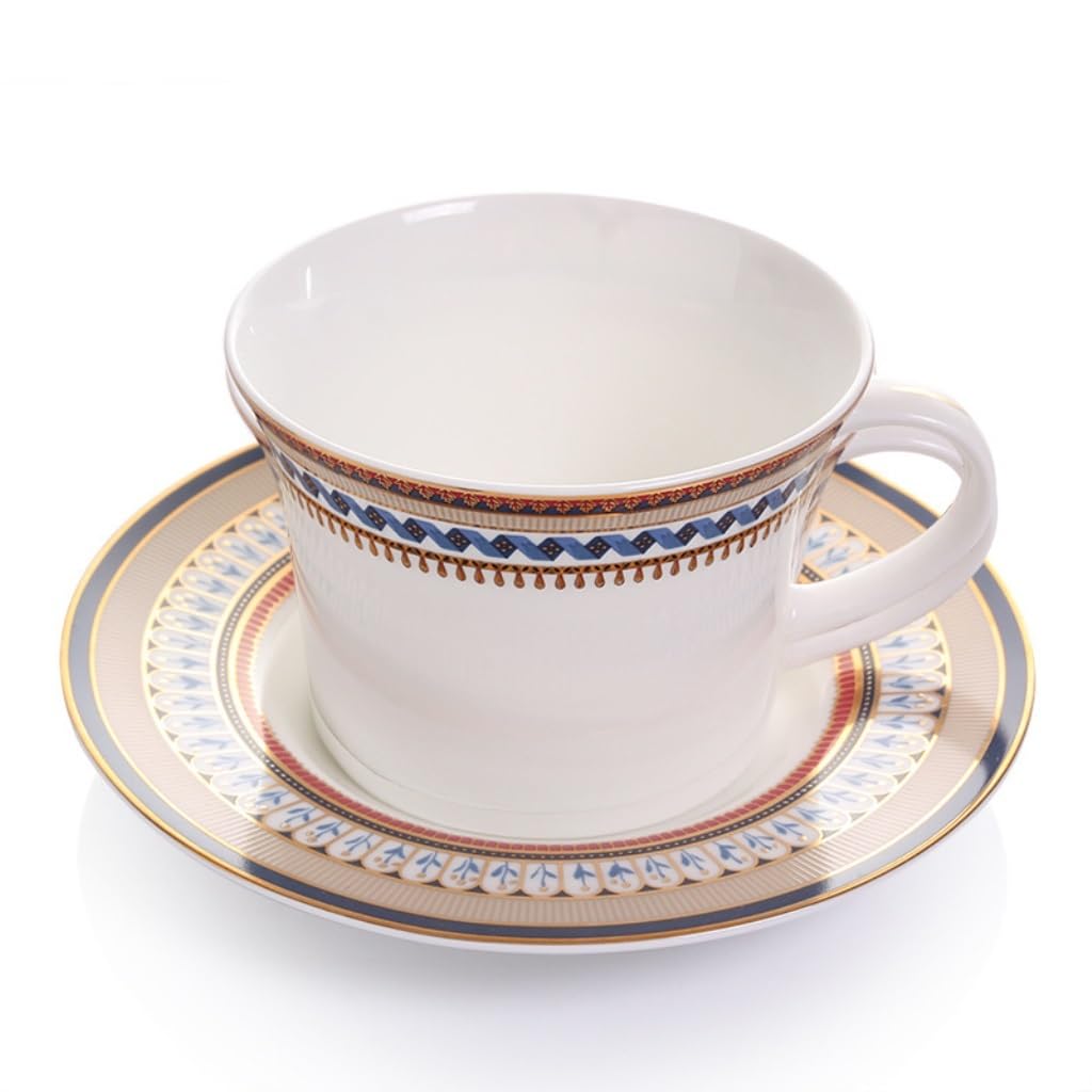 GHKryD Tea set, Bone China Afternoon Tea Set Ceramic English Flower Cup(C)