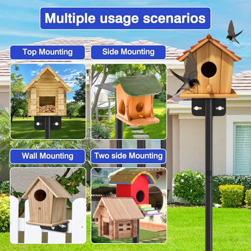 Image of AHRLHR 80 Inch Adjustable Bird Feeder Pole,Bird House Pole Suitable for Feeders & Birdhouse,Weather Station,Heavy-Duty Rustproof Design,Enhance Outdoor Decor & Birdwatching Experience