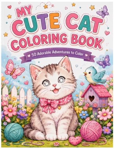 My Cute Cat Coloring Book: 50 Adorable Adventures to Cover image 2