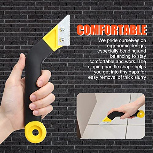 2 Stück Fliesenfugen Entfernen Werkzeug,Fugenkratzer Fliesen mit 10 Ersatzklingen,Abgewinkelt Fugenentferner Fugenentferner Werkzeug,Fugenreiniger Fugen Reiniger Werkzeuge für Wand Badezimmer Fliesen