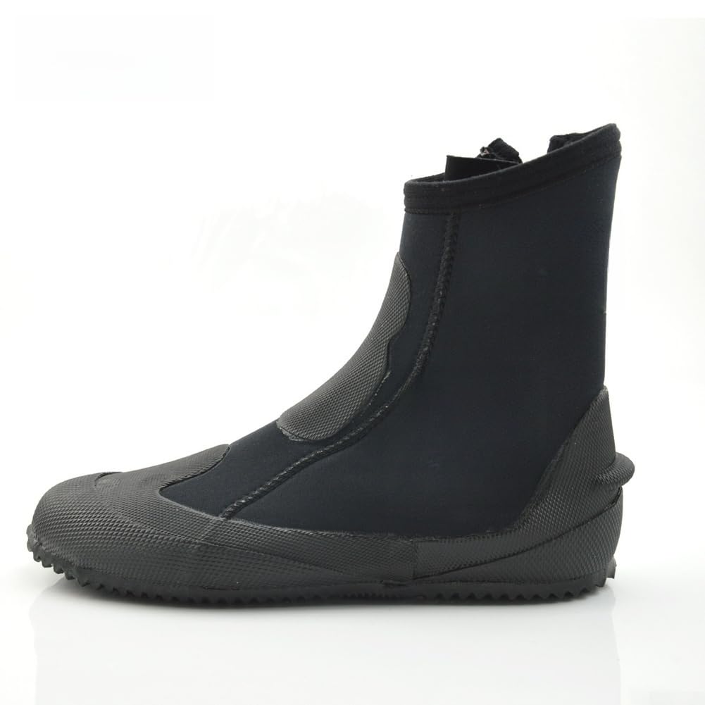 Botas de buceo gruesas de neopreno de 5 mm, calcetines de neopreno con suela de goma para esnórquel, pesca, buceo, antideslizante, soporte de tobillo alto