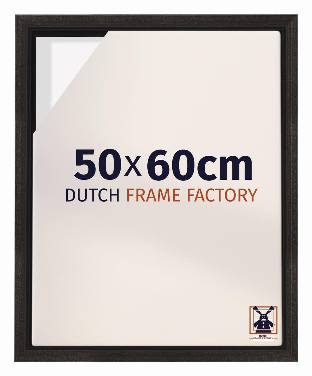 Dutch Frame Factory - Schattenfugenrahmen 50x60 - Oak Dark - Rahmen für Leinwand Bilder auf Keilrahmen - MDF - Lausanne