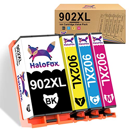 Get Discount 70% Price HaloFox Compatible Ink Cartridge Replacement for HP 902XL 902 XL to use with OfficeJet Pro 6968 6978 6958 6962 6954 6960 6970 6979 6950 6975 Printer (Black Yellow Cyan Magenta, 4 Pack)