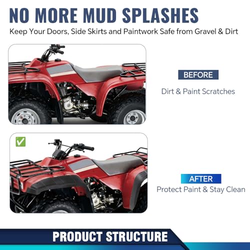 Image of PIT66 Mud Guard Splash Flap Kit Fit Honda TRX300 FourTrax FW 1996-2000 | Mud Guard Splash Flap Kit Replacement Fit Honda TRX300 TRX 300FW FourTrax 1996-2000, Protects ATV Fenders from Mud & Debris