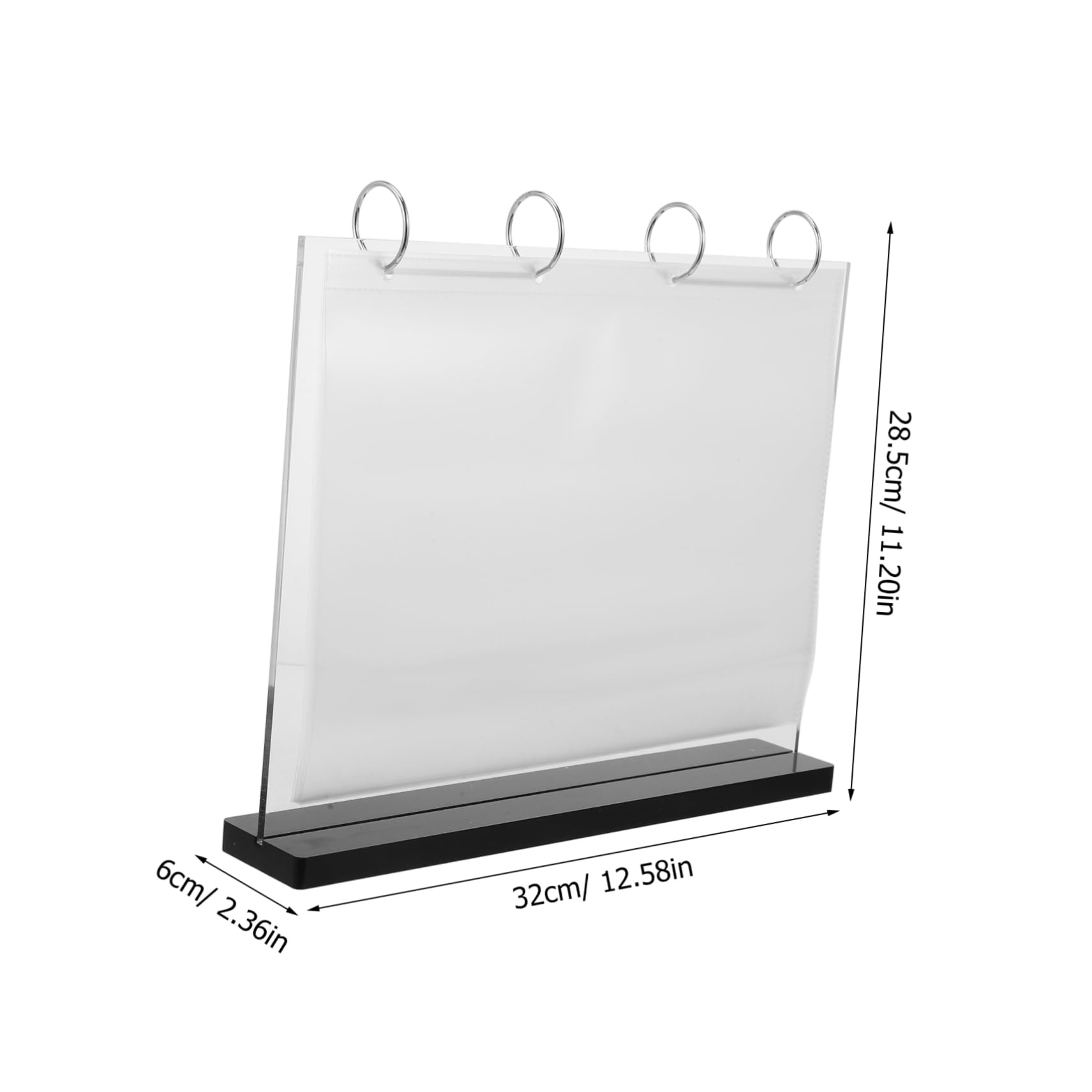 ROMISBABA Acrylic Menu Display Stand 6 Card Sleeves Wooden Table Sign Holder A4 Size Display