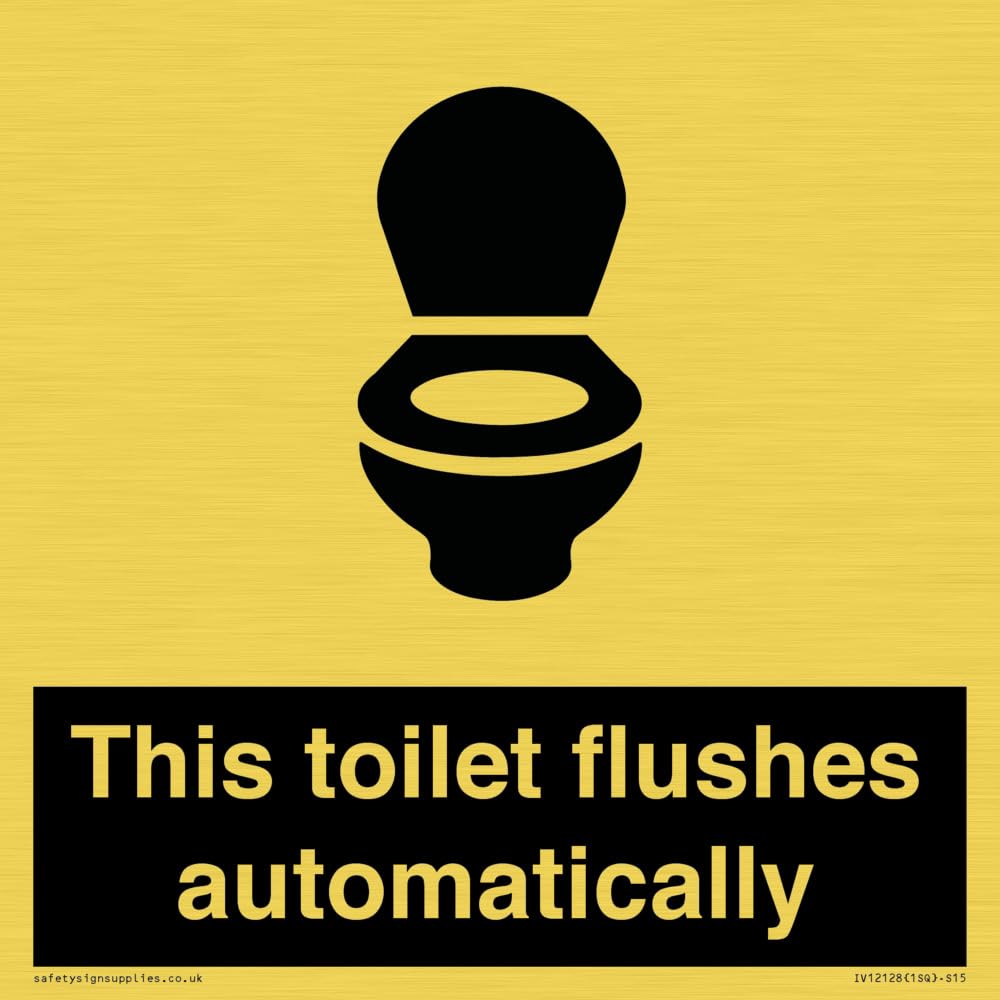 This toilet flushes automatically Sign - 150x150mm - S15