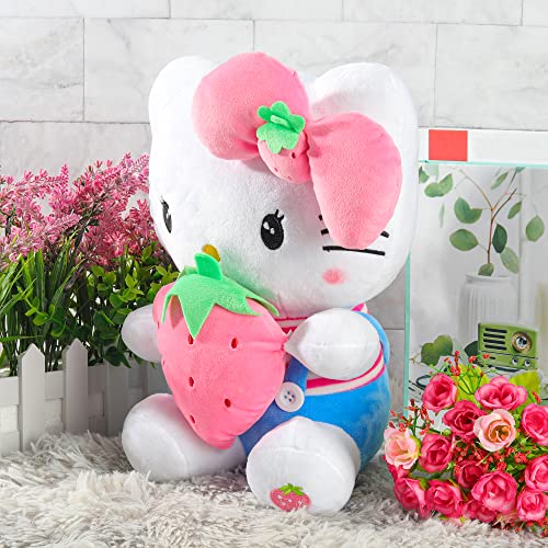 Vphexine Kitten Stuffed Animals Kawaii Soft Cat Plush Toy With Strawberry, Great Gift For Girls And Fans (Pink,11‘’) #TOP3