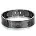 JewelryWe Stainless Steel Black Religious Cross English Lords Prayer Mens Bracelet (Black 8.46 Inch)