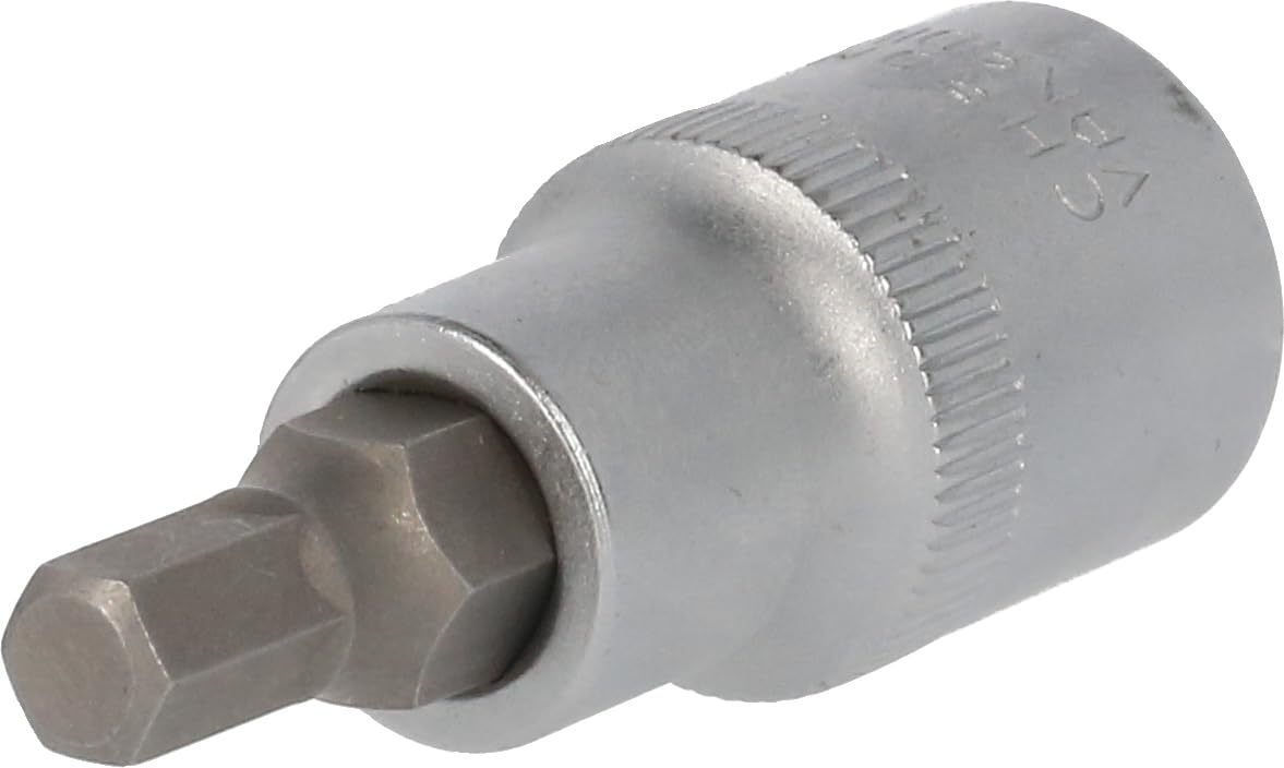 Llave De Vaso Hexagonal BRILLIANT TOOLS 1/2, 6 Mm, Longitud 140 Mm - Acero Cromo Vanadio, Acabado Cromado Mate, Para Carraca