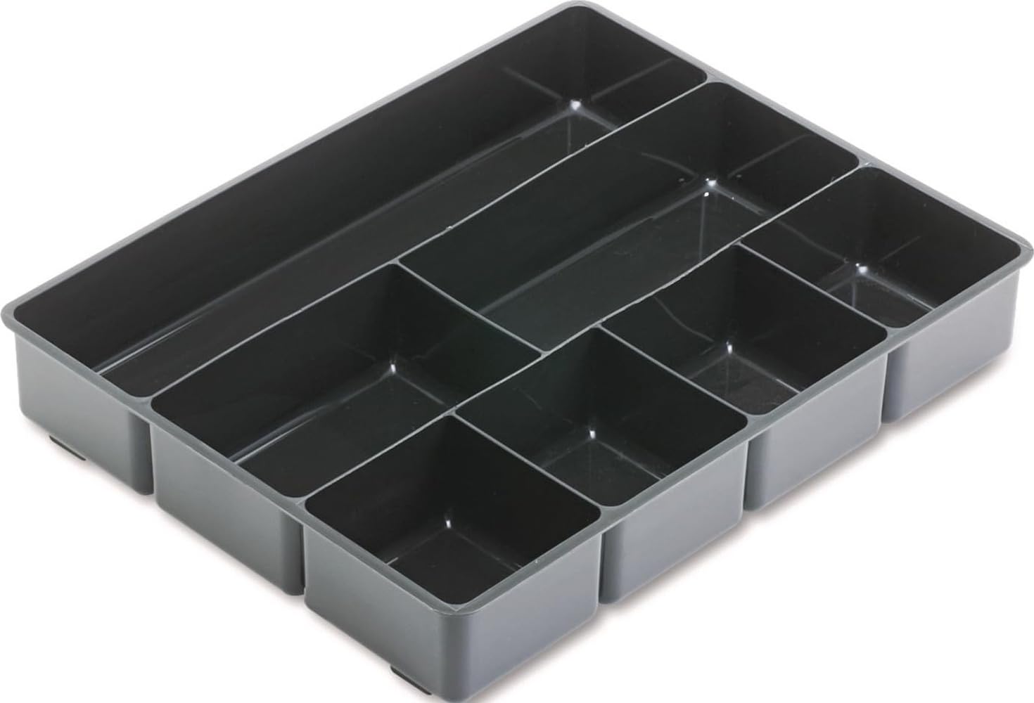 Extra Deep Desk Drawer Director Tray, Plastic, 11.875 x 15 x 2.5 Inches, Black