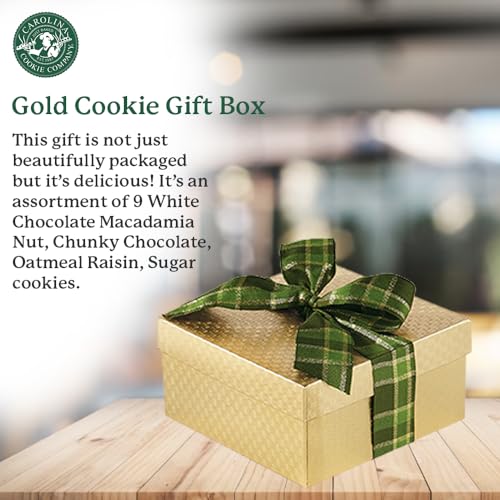 Gold Cookie Gift Box: Fresh Baked Gourmet Assortment - 9 Delicious Cookies for Birthdays, Thank You, Corporate Gifts - Image 3