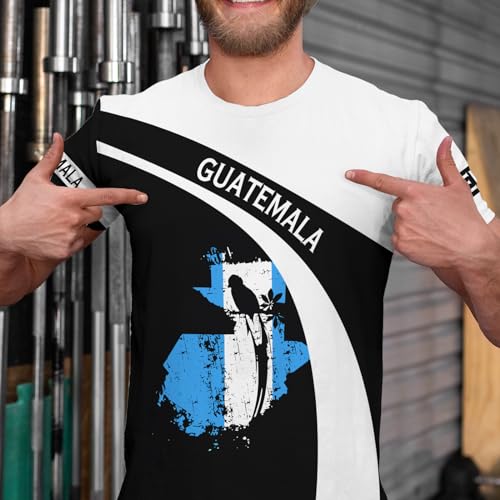 Men's Guatemala T-Shirt Black Cool 3D Printed Tee Guatemala Casual Short Sleeve Shirt Novel Crewneck Top for Unisex3