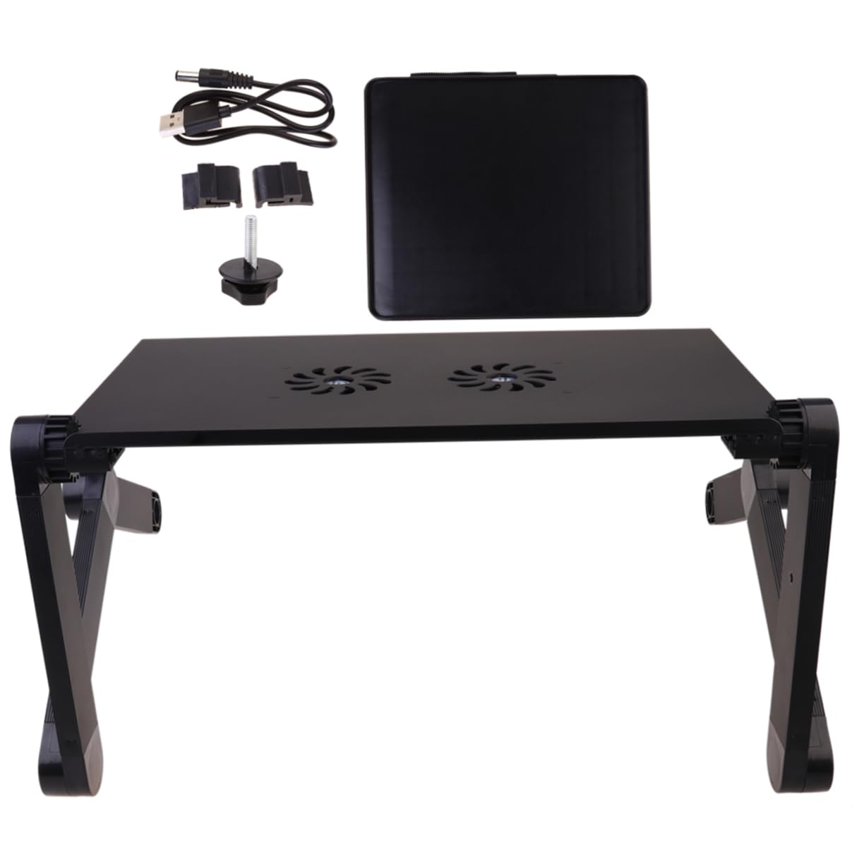 Soporte para Portátil Ajustable Plegable de Aleación de Aluminio Negro | Mesa Plegable para Portátil, Escritorio Portátil para Computadora Portátil, Fiesta Verano