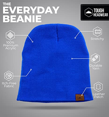 Knit Beanie Winter Hats For Men And Women - Toboggan Cap For Cold Weather - Warm, Soft & Stretchy Daily Ribbed Acrylic Stocking Hat - Lightweight & Stylish Ski, Skate & Snow Caps Royal Blue #TOP2