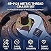 DikTalk 49-Piece Professional Thread Chaser Set, UNC UNF & Metric Thread Repair Kit with Taps, Dies, Thread Files, Automotive Wheel Stud Rethreading Tool Kit