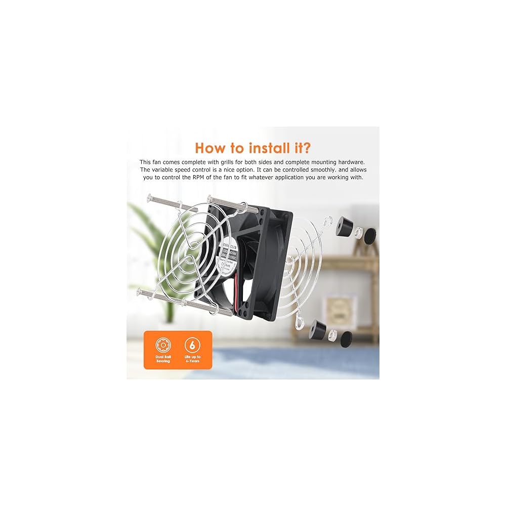 80mm Small Computer Fan with AC Plug, 110V 120V 220V Australia | Ubuy