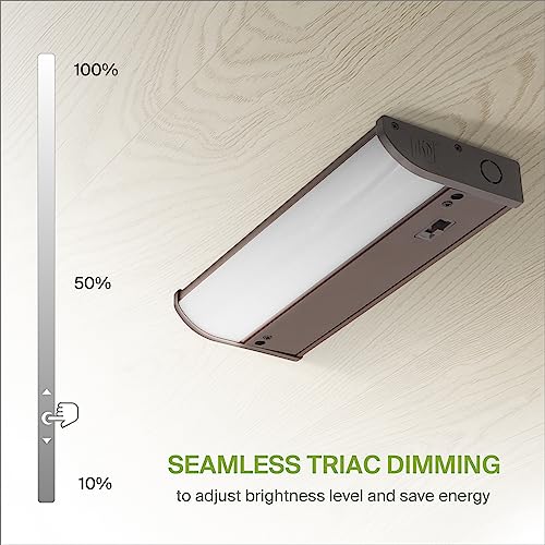 ASD LED Under Cabinet Lighting Bronze, 9 inch 3W 202 LM, Dimmable Hardwired Under Cabinet Lights for Kitchen, 3000K Soft/4000K Cool/5000K Daylight, Under Counter Light Fixtures, ETL Energy Star