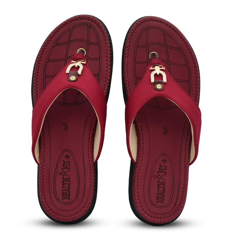 Image of HEALTH FIT Diabetic & Orthopedic with Super Extra Soft Ortho Care Anti-Skid Doubleu Flip-Flops for women Slippers /Doctor Chappal & Footwear HF329