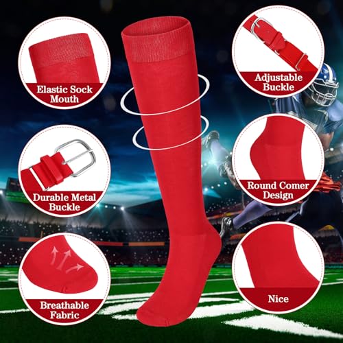 Image of Haysandy Baseball or Softball Sock and Belt Combo Set 5 Football Baseball Socks with Softball Belt for Kids Youth Boys