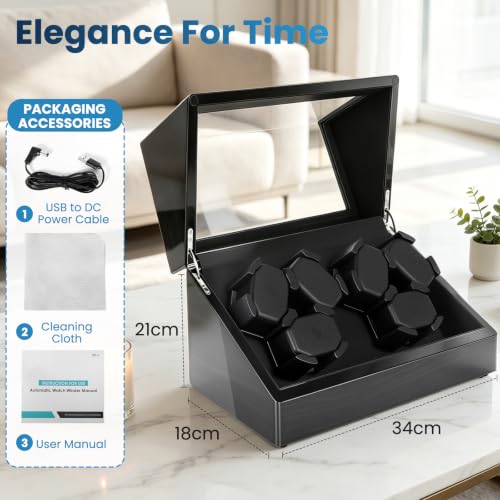 Image of hightall Luxury Automatic Watch Winder for Rolex /Omega /Cartier for Automatic Watches with Whisper-Quiet Motor (<5dB), Anti-Scratch Memory Foam & Stable Base