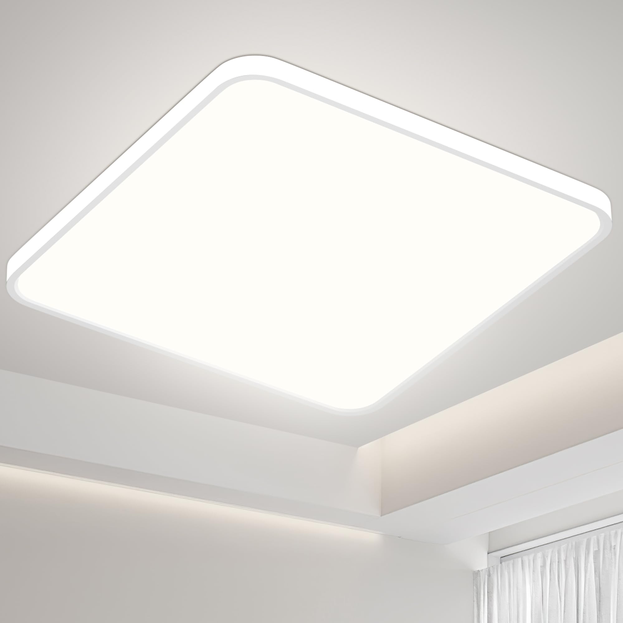 Deckenlampe Led Deckenleuchte Flach Lampe - LED Deckenlampe Eckig, Led Panel Quadrat 40x40cm 4000K 36W 3900LM Küchenlampe Decke Leuchten für Bad Büro Küche Wohnzimmer Badezimmer, Neutralweißes Licht