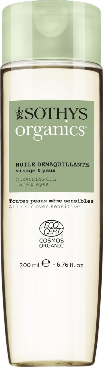 SOTHYS Cleansing Oil for Face and Eyes | Gentle Organic Makeup Remover, Daily Vegan Facial Cleanser | For All Skin Types