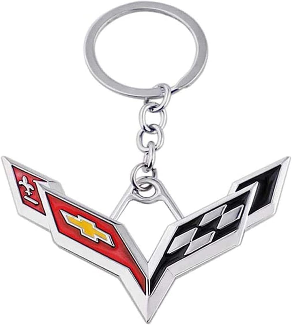 Fit Corvette Car Key Chain for Cor C4 C6 C5 C7 C8 Z06 KeyChain for Men and Women Family Present Key Ring Accessories