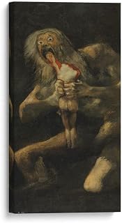 Canvas Lab | Saturn Devouring His Son by Francisco de Goya | 8 x 16 in | Canvas Print Wall Art | Classical art, Romanticism | Wall Decor for Bedroom, Living Room or Office