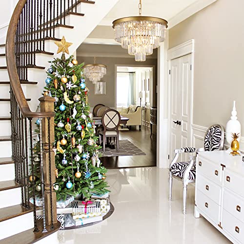 Image of Modern Gold Crystal Chandelier 24 inchLiving Room Chandeliers Light Fixture
