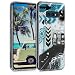 Produktbild kwmobile Hülle kompatibel mit Samsung Galaxy S10e - Handyhülle - Handy Case Graffiti Bahn Blau Schwarz Transparent
