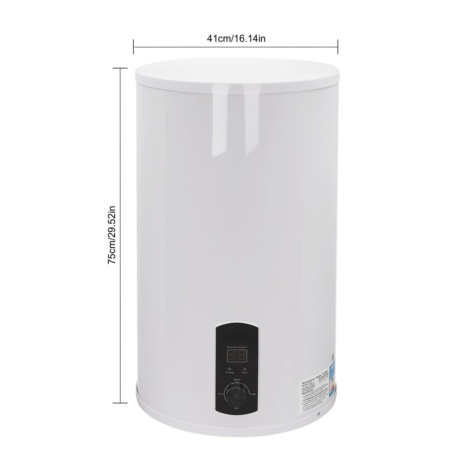 Caldaia scaldabagno 50L/80L/100L/120L, risparmio energetico 2000 W, scaldabagno verticale montato a parete, max. 75 °C, con protezione contro le perdite, spina G1/2 (120 l)