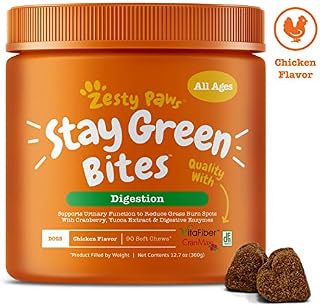 Zesty Paws Stay Green Bites for Dogs - Grass Burn Soft Chews