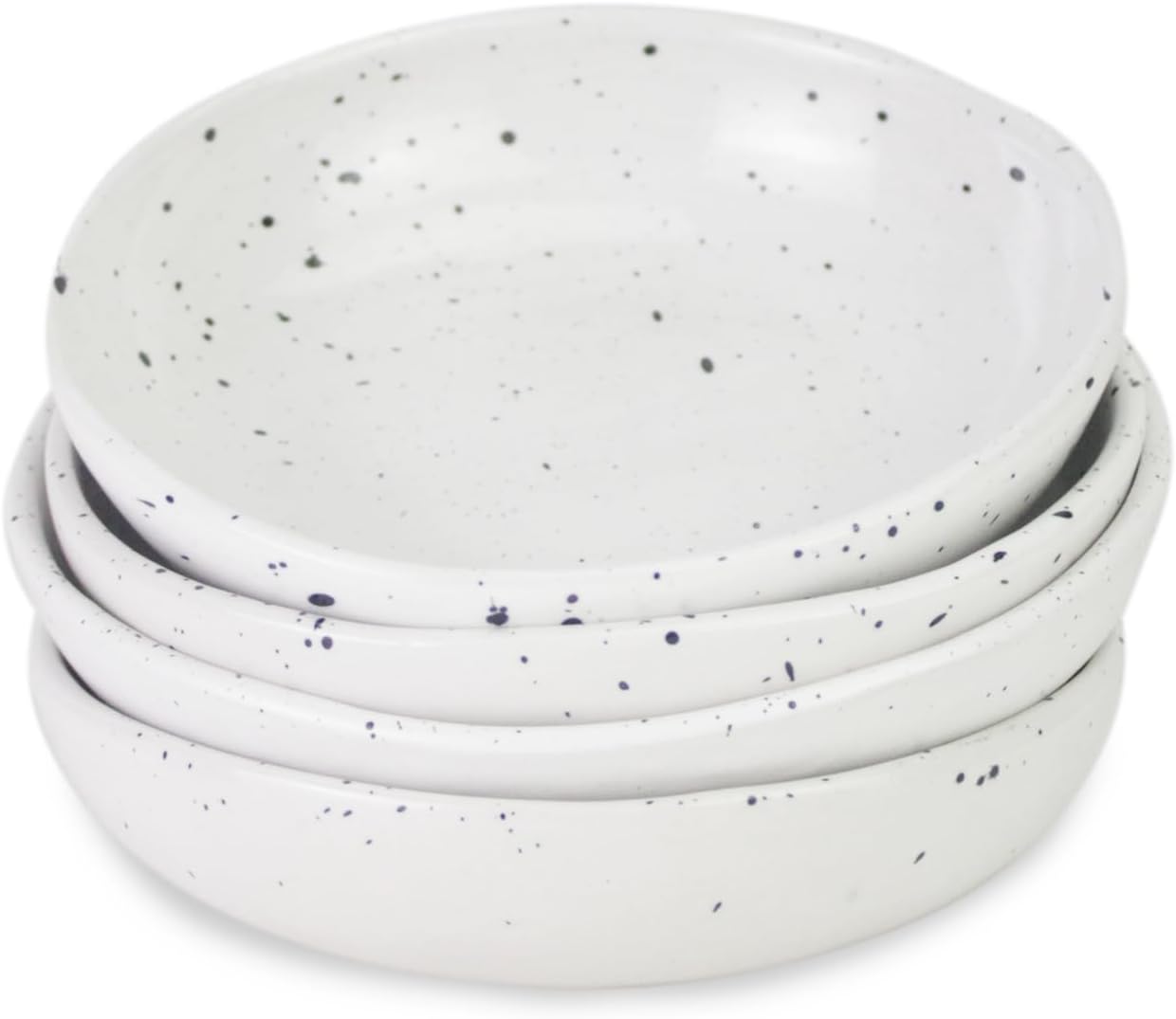 roro 5 Inch Handmade Ceramic Small Bowl, Glossy White Speckled