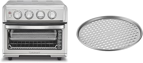 Cuisinart Freidora de aire + horno tostador de convección, horno 8-1 con opciones para hornear, parrilla, asar y calentar, acero inoxidable, TOA-70