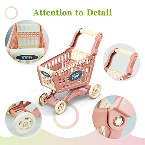 RedCrab Kinder Einkaufswagen Spielset, 54 Stück Kaufladen Zubehör Set, Übergröße Rollenspiel Trolley Cart, Lernspielzeug… – Bild 3