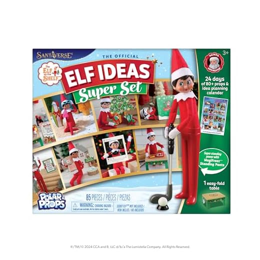 The Elf on the Shelf 24-Tage-Super-Set - Offizielle The Elf on the Shelf Ideen für 24 Tage Elfenzauber - 80+ Requisiten, MagiFreez Stehhose und Planungskalender - Ab 3 Jahren
