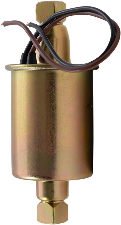 Brock Replacement Universal 6 Volt Electric Fuel Pump w/Installation Kit Inline Type 5-8 PSI 5/16 Inlet & Outlet Compatible with Carbureted Models E8011 SP1124