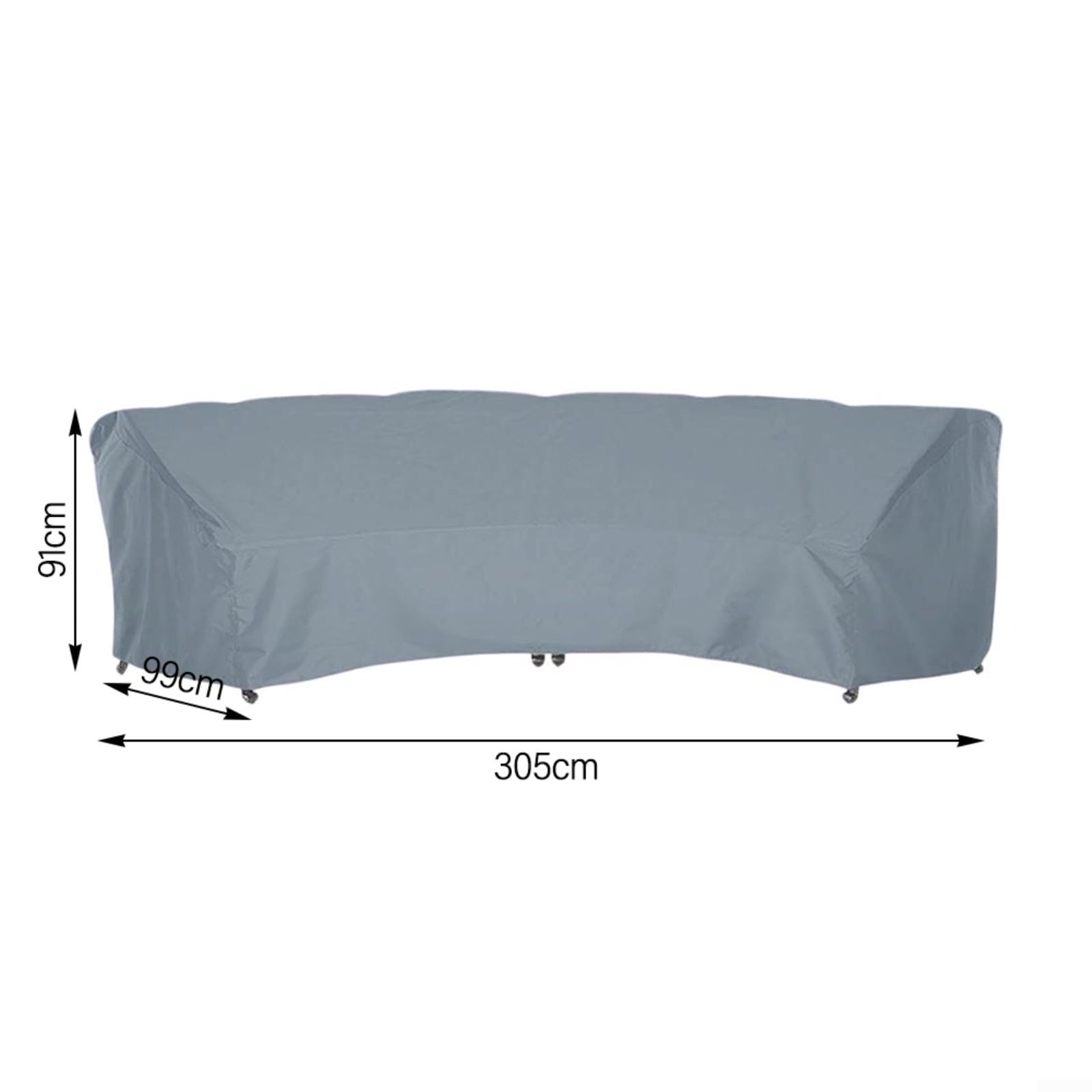 Protezione per mobili da esterno a semicerchio, in tessuto Oxford 210D, impermeabile, resistente, protezione per sedie da giardino, resistente all'acqua (305 x 99 x 91 cm)