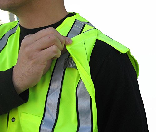 SVP5000, ANSI/ISEA Class 2, Public Safety Vest, 5-Point Breakaway, 3M Scotchlite Reflective, Zipper, Neon Green3
