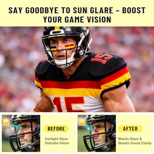Image of BADCOLOR Germany Black Red Yellow Face Body Paint Stick Set, Oil Based Sports Makeup Stick, Waterproof Sweatproof Face Paint for Football, Rugby, Softball, Baseball, Lacrosse, Sports Accessories