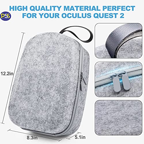Image of PSS Storage Bag Case for Meta Quest 2 Oculus Quest 2 Travel Bag,Hard Carrying Case Carrying Bag Compatible with Oculus Quest 2 Storing VR Gaming Headset and Touch Controllers Accessories (Gray)