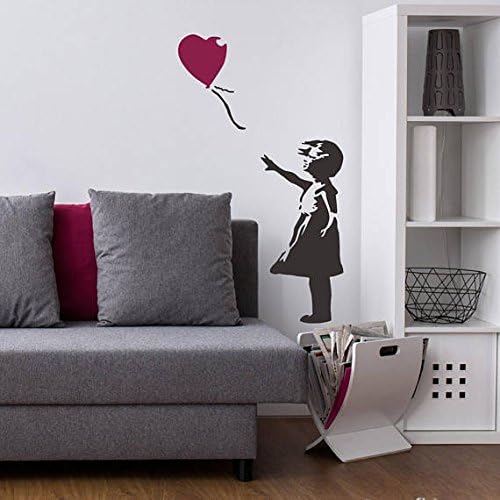 Balloon Girl Stencil Graffiti Street Art PNG