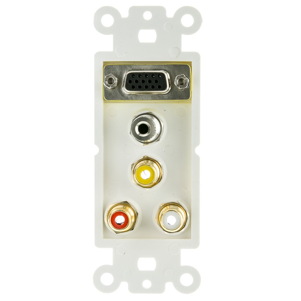 板 Amazon.com: Decora Wall Plate Insert, White, with 1 VGA, 3.5mm