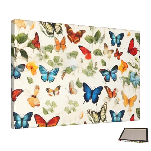 Peinture murale décorative papillon vintage pour salon esthétique sans cadre